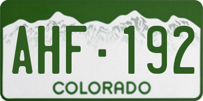 CO license plate AHF192