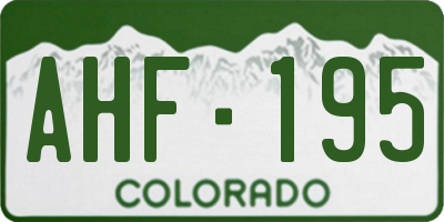 CO license plate AHF195