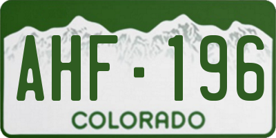 CO license plate AHF196