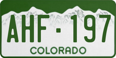CO license plate AHF197
