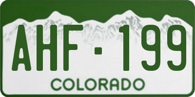 CO license plate AHF199