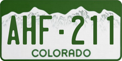 CO license plate AHF211