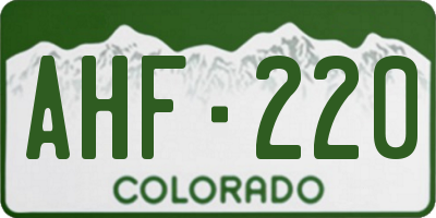 CO license plate AHF220