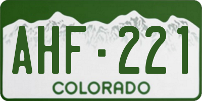 CO license plate AHF221