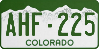CO license plate AHF225