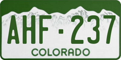 CO license plate AHF237