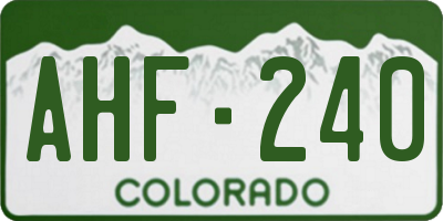 CO license plate AHF240
