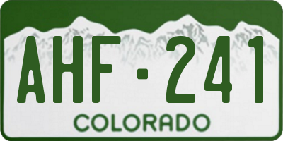 CO license plate AHF241