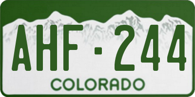 CO license plate AHF244
