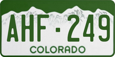 CO license plate AHF249