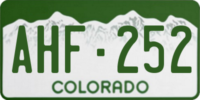 CO license plate AHF252