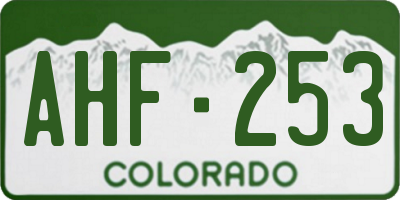 CO license plate AHF253