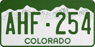 CO license plate AHF254