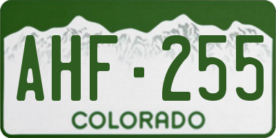 CO license plate AHF255