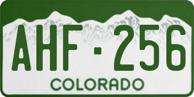 CO license plate AHF256