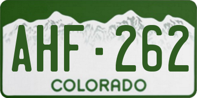 CO license plate AHF262