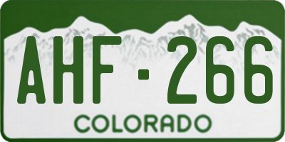 CO license plate AHF266
