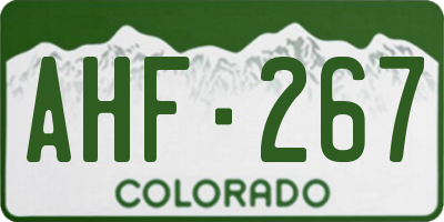 CO license plate AHF267