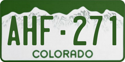 CO license plate AHF271