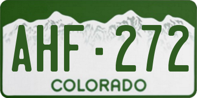 CO license plate AHF272
