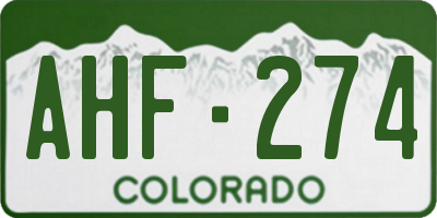 CO license plate AHF274