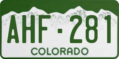 CO license plate AHF281