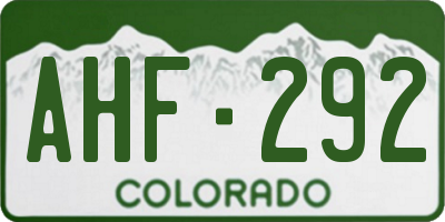 CO license plate AHF292