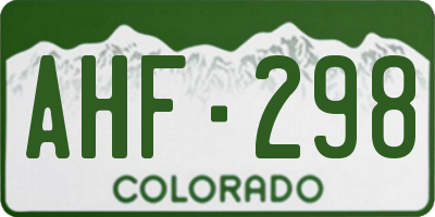 CO license plate AHF298