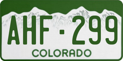 CO license plate AHF299