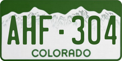 CO license plate AHF304