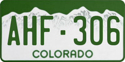 CO license plate AHF306