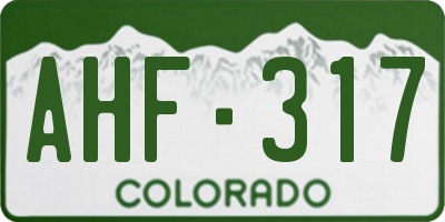 CO license plate AHF317