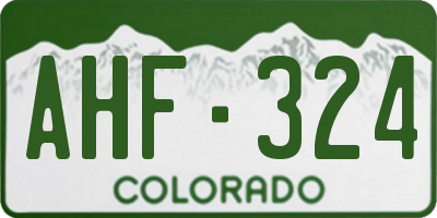 CO license plate AHF324