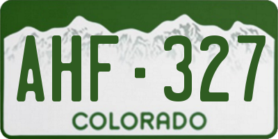 CO license plate AHF327