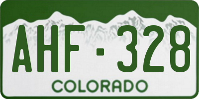 CO license plate AHF328