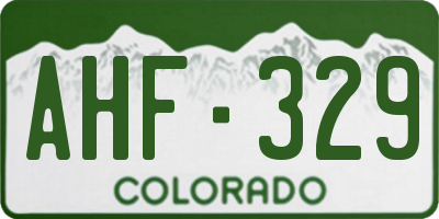CO license plate AHF329