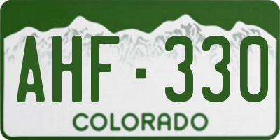 CO license plate AHF330