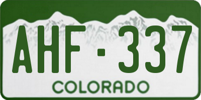 CO license plate AHF337