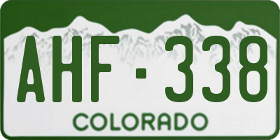 CO license plate AHF338