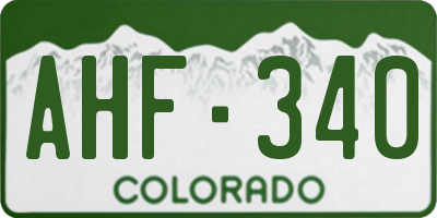 CO license plate AHF340