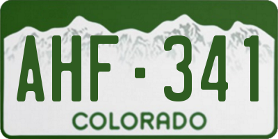 CO license plate AHF341