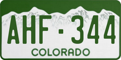 CO license plate AHF344