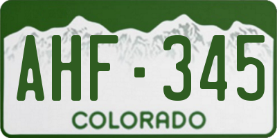 CO license plate AHF345