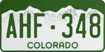 CO license plate AHF348