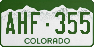 CO license plate AHF355