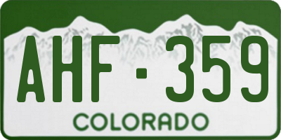CO license plate AHF359