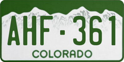 CO license plate AHF361