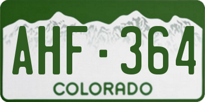 CO license plate AHF364