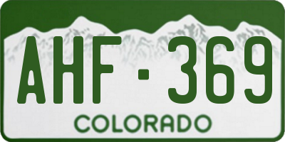 CO license plate AHF369