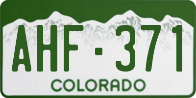 CO license plate AHF371